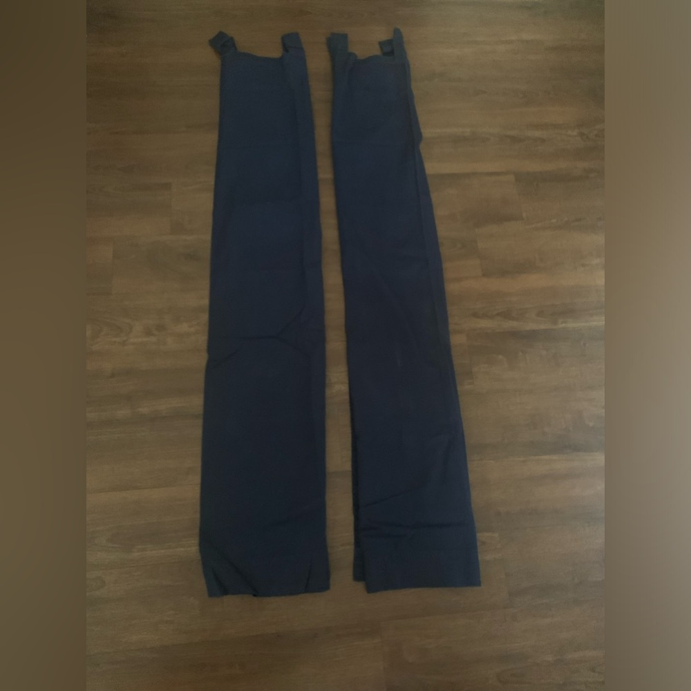 39” Wide X 59” Long Two (2) Solid Dark Navy Blue Panel Curtains 100% Cotton